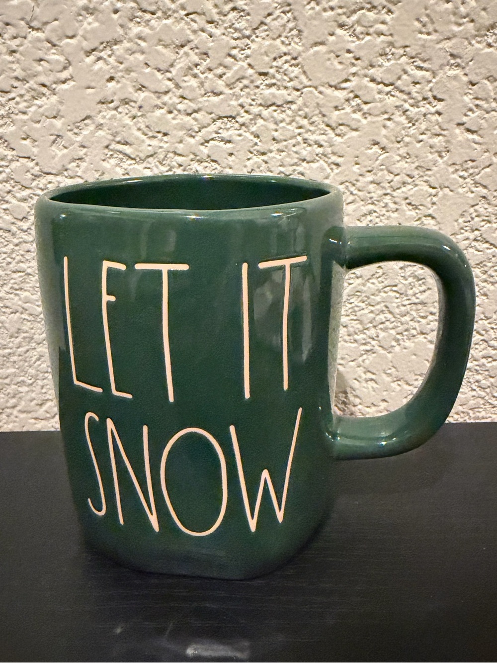 Rae Dunn Green Let It Snow Coffee Tea Cocoa Mug
